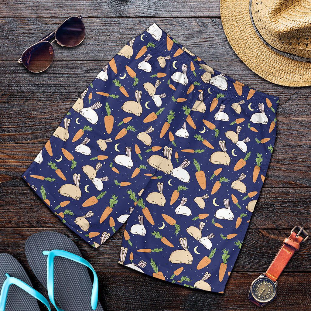 Carrot And Rabbit Pattern Print Men's Shorts