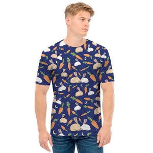 Carrot And Rabbit Pattern Print Men's T-Shirt