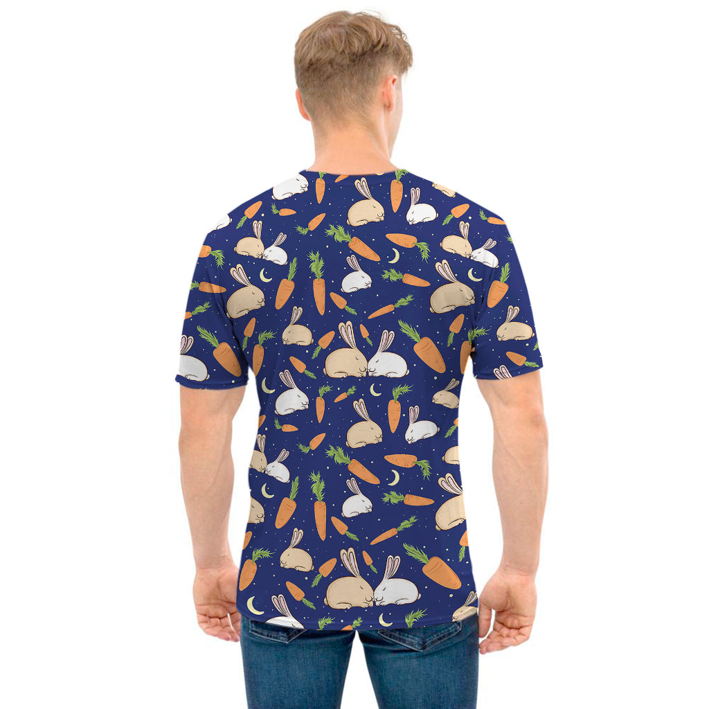 Carrot And Rabbit Pattern Print Men's T-Shirt