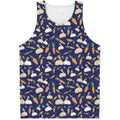 Carrot And Rabbit Pattern Print Men's Tank Top