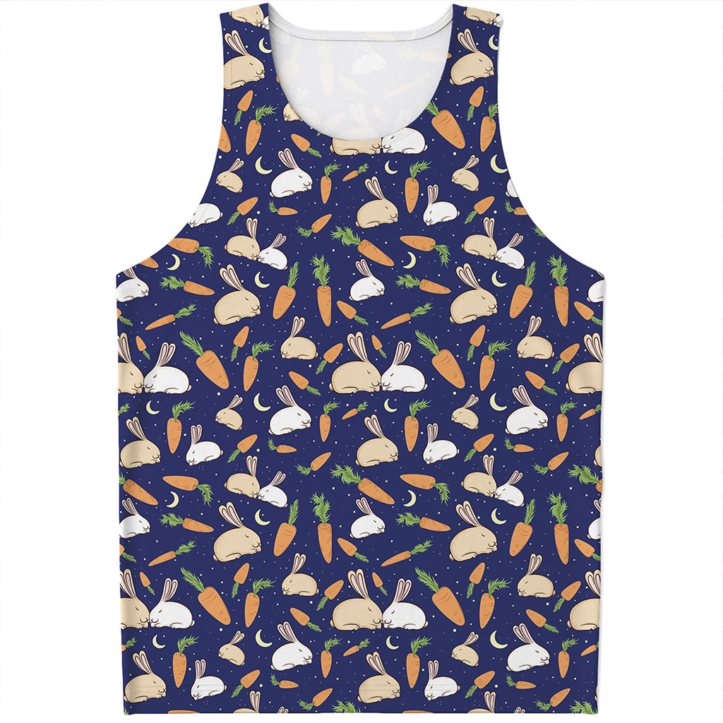 Carrot And Rabbit Pattern Print Men's Tank Top