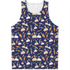 Carrot And Rabbit Pattern Print Men's Tank Top