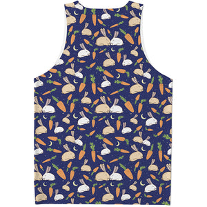 Carrot And Rabbit Pattern Print Men's Tank Top