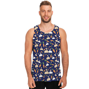 Carrot And Rabbit Pattern Print Men's Tank Top