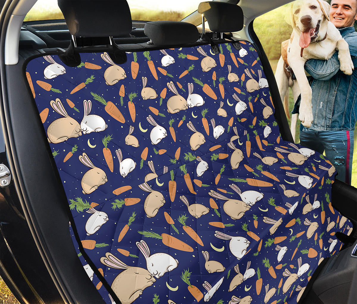 Carrot And Rabbit Pattern Print Pet Car Back Seat Cover