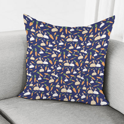 Carrot And Rabbit Pattern Print Pillow Cover
