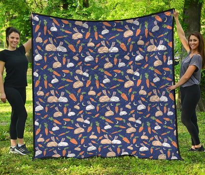 Carrot And Rabbit Pattern Print Quilt