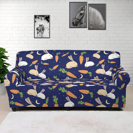 Carrot And Rabbit Pattern Print Sofa Cover
