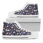 Carrot And Rabbit Pattern Print White High Top Shoes