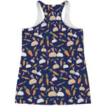 Carrot And Rabbit Pattern Print Women's Racerback Tank Top