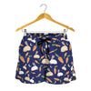 Carrot And Rabbit Pattern Print Women's Shorts