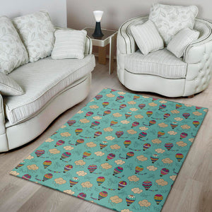 Cartoon Air Balloon Pattern Print Area Rug