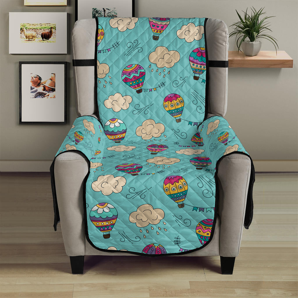 Cartoon Air Balloon Pattern Print Armchair Protector