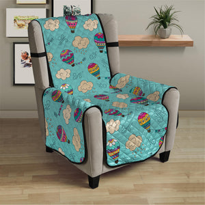 Cartoon Air Balloon Pattern Print Armchair Protector