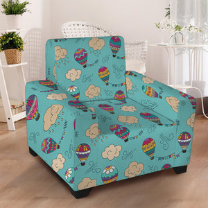 Cartoon Air Balloon Pattern Print Armchair Slipcover