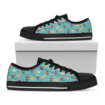 Cartoon Air Balloon Pattern Print Black Low Top Shoes