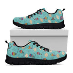 Cartoon Air Balloon Pattern Print Black Sneakers