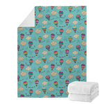 Cartoon Air Balloon Pattern Print Blanket