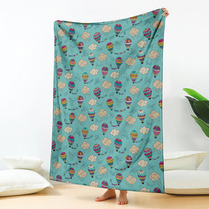 Cartoon Air Balloon Pattern Print Blanket