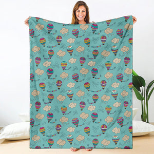 Cartoon Air Balloon Pattern Print Blanket