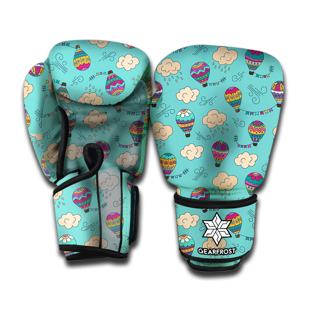 Cartoon Air Balloon Pattern Print Boxing Gloves