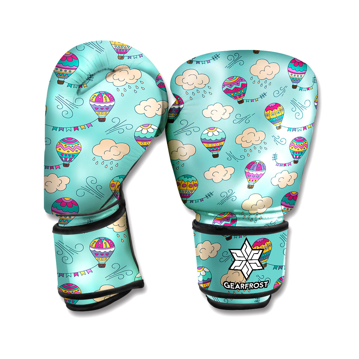 Cartoon Air Balloon Pattern Print Boxing Gloves