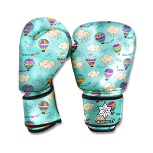 Cartoon Air Balloon Pattern Print Boxing Gloves