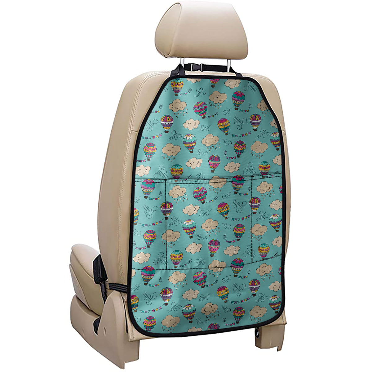 Cartoon Air Balloon Pattern Print Car Seat Organizers