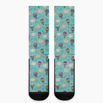 Cartoon Air Balloon Pattern Print Crew Socks