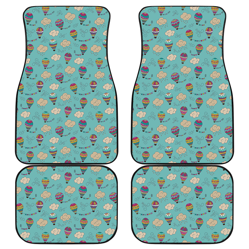 Cartoon Air Balloon Pattern Print Front and Back Car Floor Mats