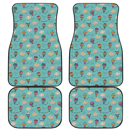 Cartoon Air Balloon Pattern Print Front and Back Car Floor Mats