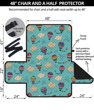 Cartoon Air Balloon Pattern Print Half Sofa Protector