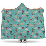 Cartoon Air Balloon Pattern Print Hooded Blanket