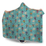 Cartoon Air Balloon Pattern Print Hooded Blanket