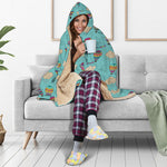 Cartoon Air Balloon Pattern Print Hooded Blanket