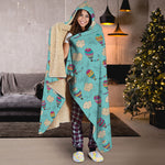Cartoon Air Balloon Pattern Print Hooded Blanket