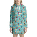 Cartoon Air Balloon Pattern Print Pullover Hoodie Dress