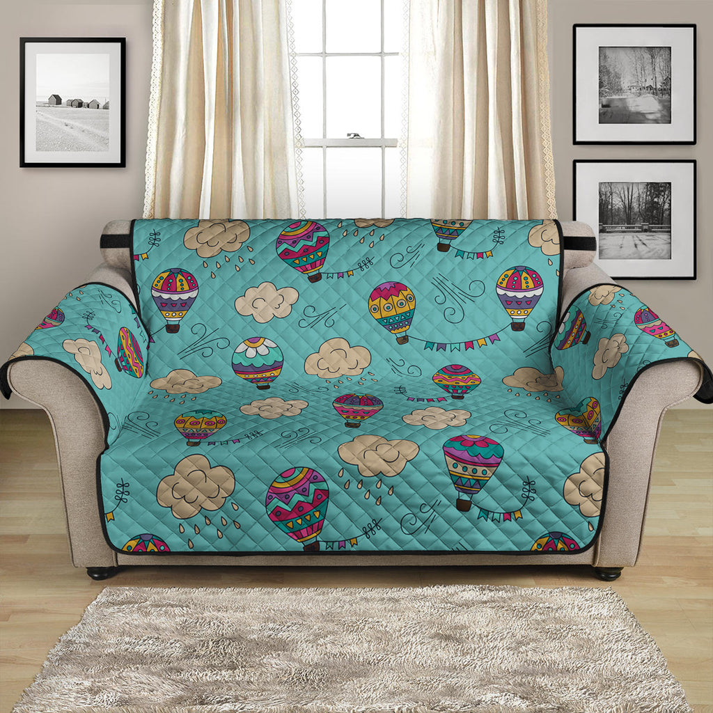 Cartoon Air Balloon Pattern Print Loveseat Protector