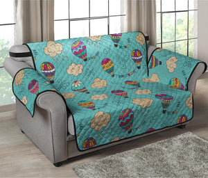 Cartoon Air Balloon Pattern Print Loveseat Protector