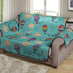 Cartoon Air Balloon Pattern Print Loveseat Protector