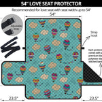 Cartoon Air Balloon Pattern Print Loveseat Protector