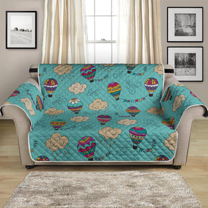 Cartoon Air Balloon Pattern Print Loveseat Protector