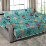 Cartoon Air Balloon Pattern Print Loveseat Protector