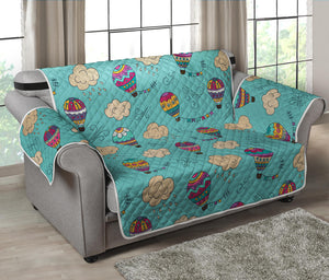 Cartoon Air Balloon Pattern Print Loveseat Protector