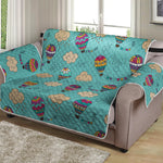 Cartoon Air Balloon Pattern Print Loveseat Protector