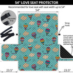 Cartoon Air Balloon Pattern Print Loveseat Protector