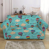 Cartoon Air Balloon Pattern Print Loveseat Slipcover