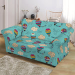 Cartoon Air Balloon Pattern Print Loveseat Slipcover