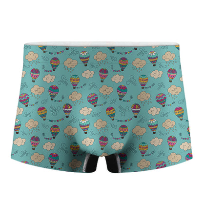 Cartoon Air Balloon Pattern Print Men's Boxer Briefs