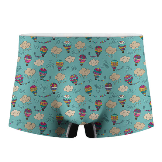 Cartoon Air Balloon Pattern Print Men's Boxer Briefs